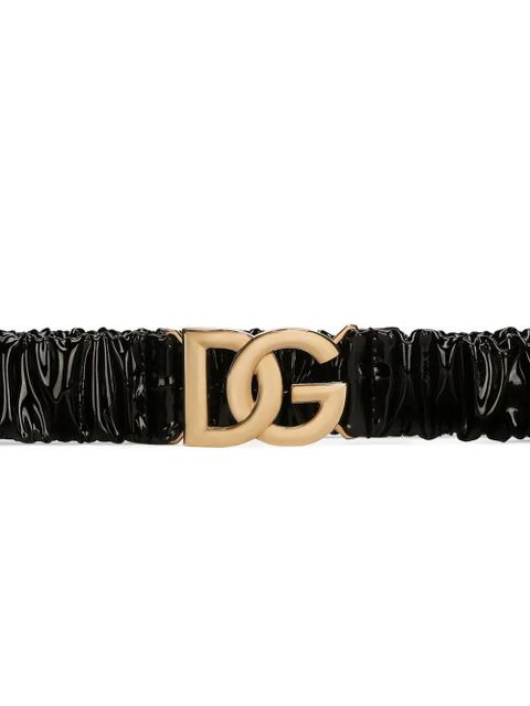 Dolce & Gabbana DG-logo patent leather belt - Black - zdjęcie produktu nr 2