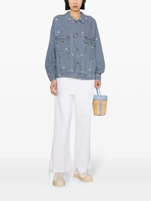 Golden Goose Babette floral-embroidered denim jacket - Blue - zdjęcie produktu nr 2