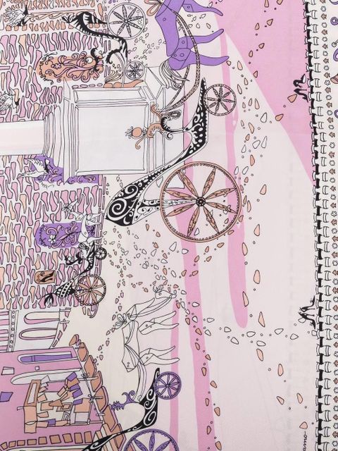 Ferragamo Palazzo graphic-print silk scarf - Pink