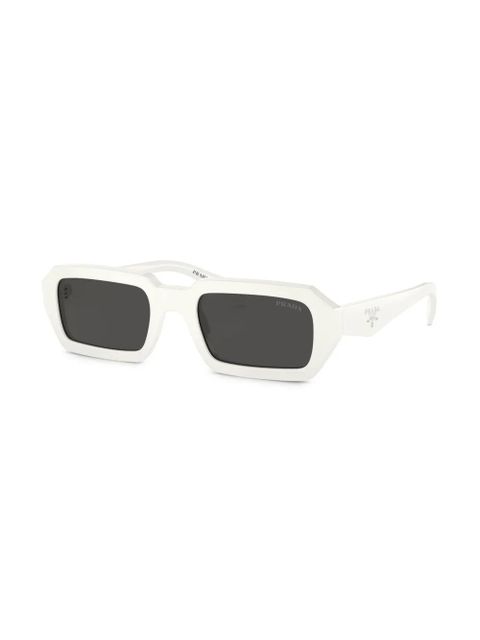 Prada Eyewear logo-lettering rectangular sunglasses - White - zdjęcie produktu nr 2