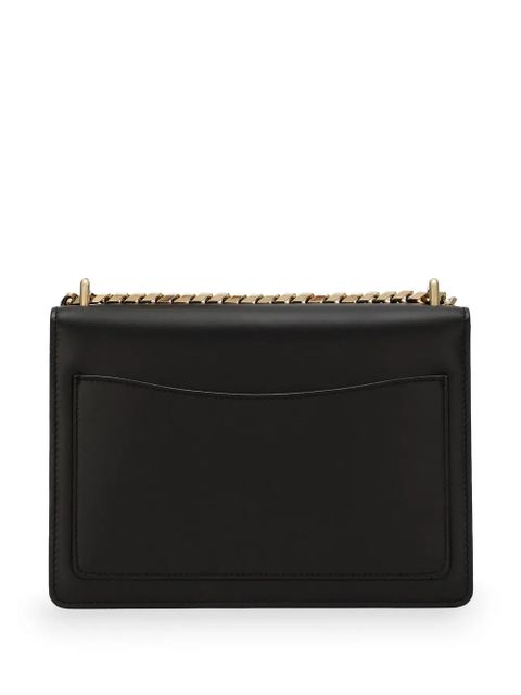 Dolce & Gabbana logo-plaque leather crossbody bag - Black