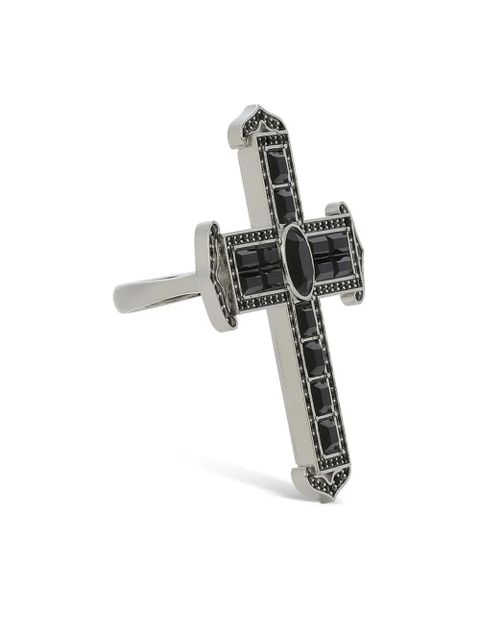 Dolce & Gabbana KIM DOLCE&GABBANA rhinestone-embellished cross ring - Silver