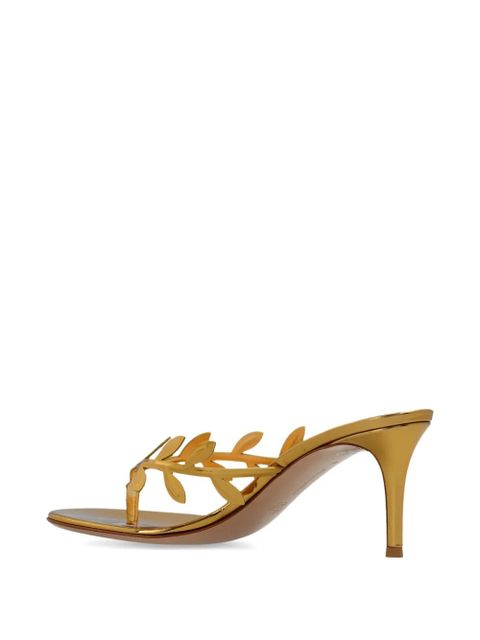 Gianvito Rossi leaf-motif heeled mule - Gold