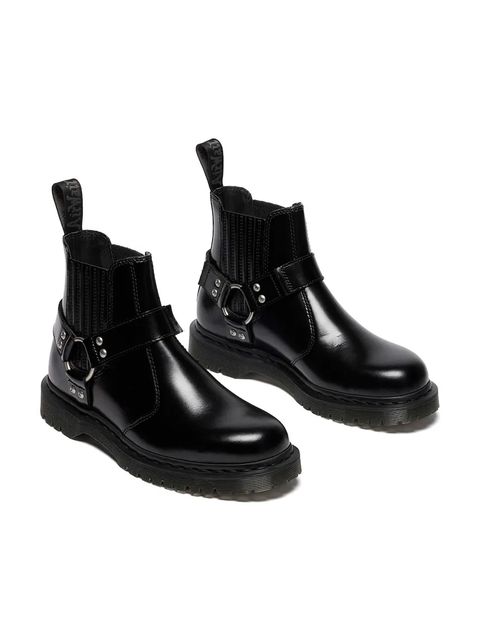 Dr. Martens workery skórzane 2976 Harness Chelsea kolor czarny na płaskim obcasie DM41387001 - zdjęcie produktu nr 2