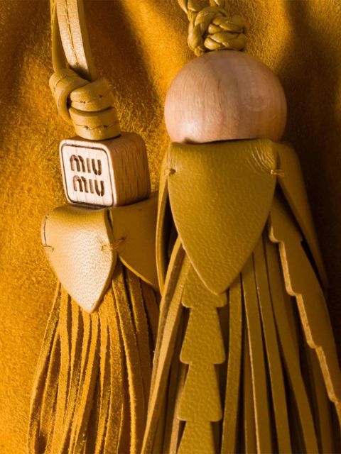 Miu Miu tassel leather tote bag - Yellow