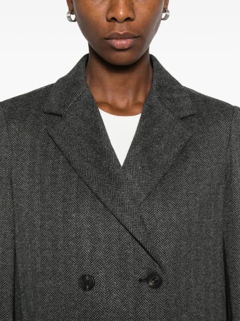 Max Mara herringbone double-breasted jacket - Grey
