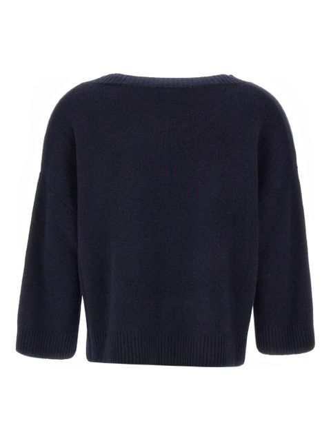 Weekend Max Mara Leva V-neck ribbed jumper - Blue - zdjęcie produktu nr 2