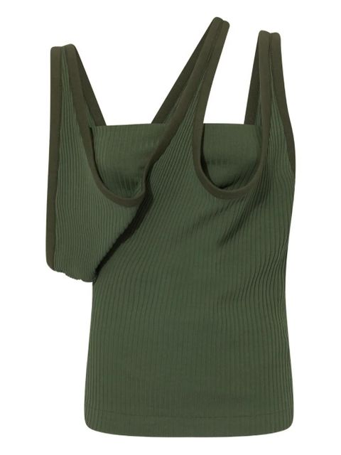 The Attico asymmetric ribbed top - Green - zdjęcie produktu nr 1