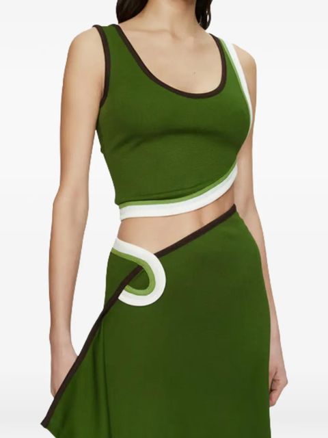 Christopher Esber asymmetric ribbed tank top - Green