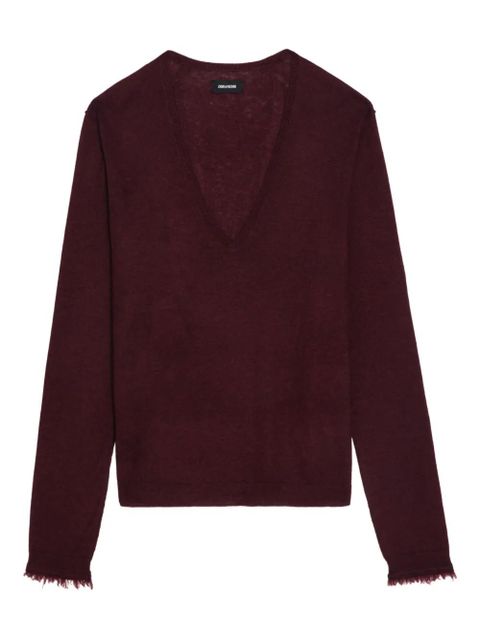 Zadig&Voltaire Rivy V-neck long-sleeve sweater - Red - zdjęcie produktu nr 1