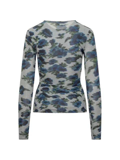 Coperni floral-print long-sleeves top - Blue - zdjęcie produktu nr 2