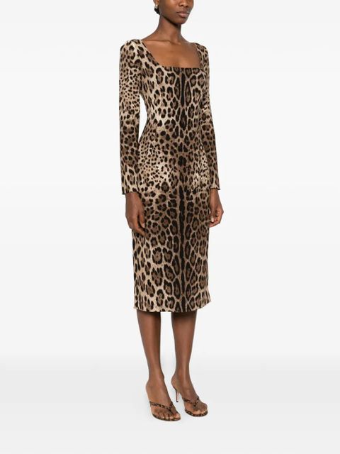 Dolce & Gabbana animal-print dress - Brown