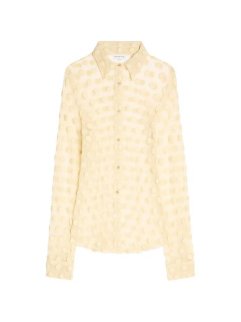 DRIES VAN NOTEN fitted mesh cotton shirt - Neutrals - zdjęcie produktu nr 1