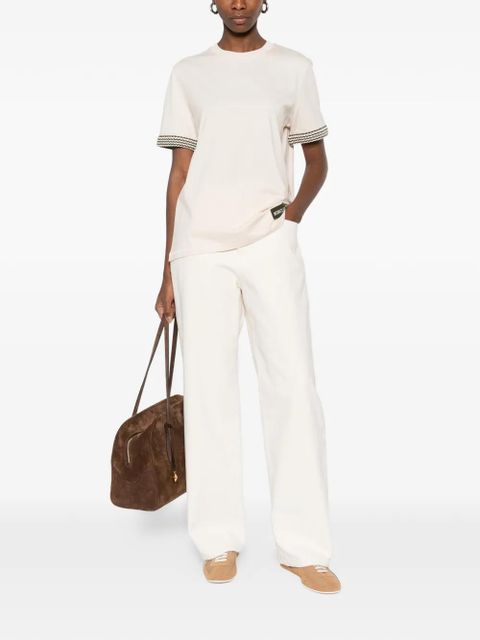 Moncler patterned-sleeve T-shirt - Neutrals - zdjęcie produktu nr 2