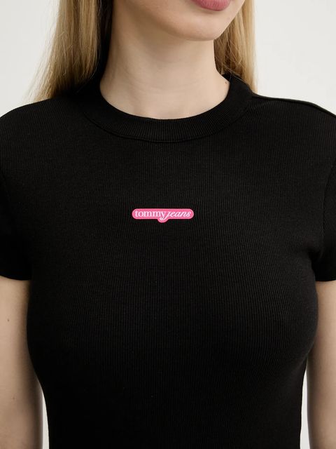 Tommy Jeans sukienka kolor czarny mini dopasowana DW0DW21186 - zdjęcie produktu nr 2