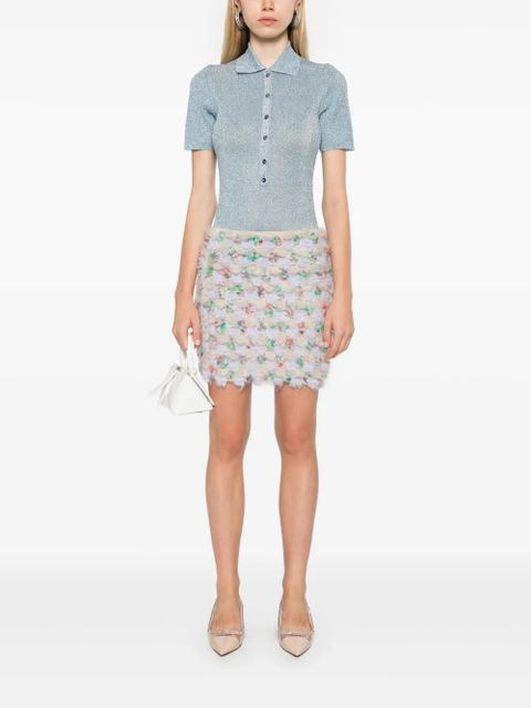 Blumarine bouclé mini skirt - Neutrals