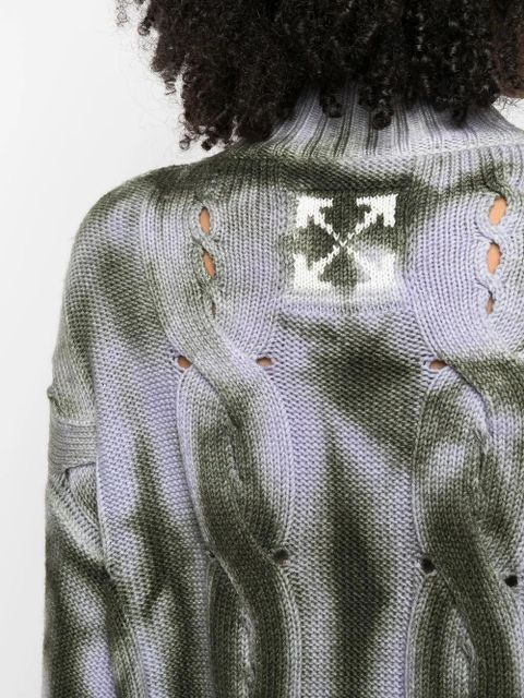 Off-White tie-die cable-knit jumper - Purple