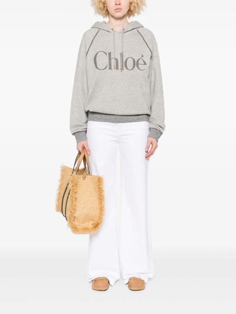 Chloé logo-print hoodie - Grey - zdjęcie produktu nr 2