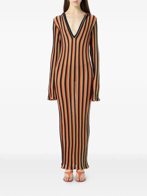 Blumarine striped hooded dress - Black