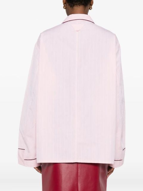 Prada striped contrast-trim shirt - Pink