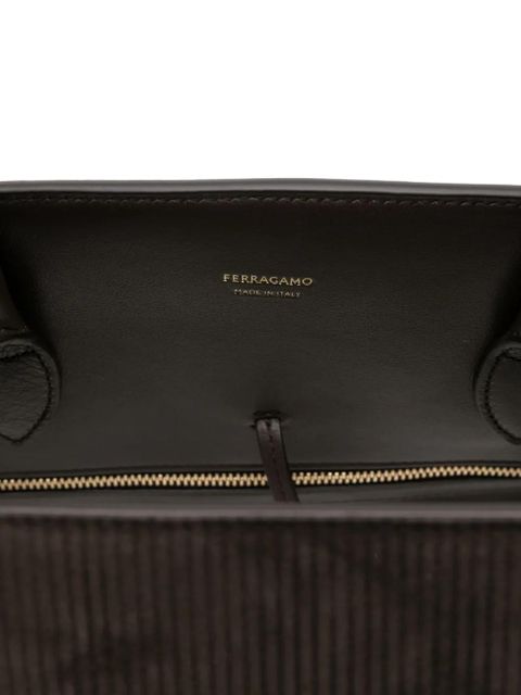 Ferragamo corduroy clasp tote bag - Brown - zdjęcie produktu nr 2