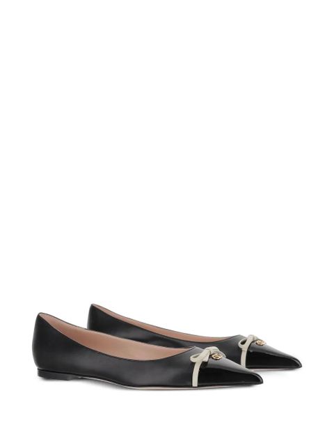 Valentino Garavani contrast-bow ballet flats - Black - zdjęcie produktu nr 2