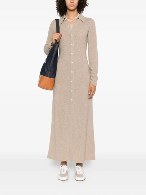 Guest In Residence cashmere buttoned-front shirt midi day dress - Neutrals - zdjęcie produktu nr 2