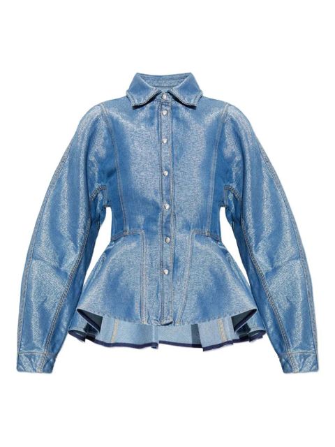 GANNI buttonned peplum denim jacket - Blue - zdjęcie produktu nr 1