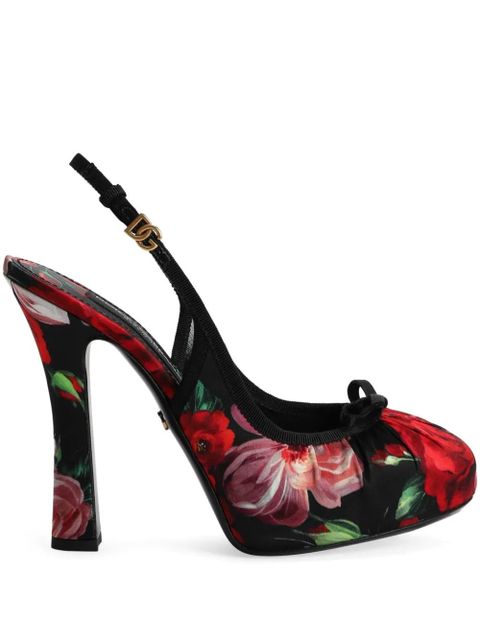 Dolce & Gabbana floral-print pumps - Black - zdjęcie produktu nr 1