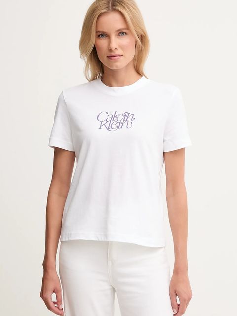 Calvin Klein Jeans t-shirt bawełniany damski kolor biały LV047D210G - zdjęcie produktu nr 1