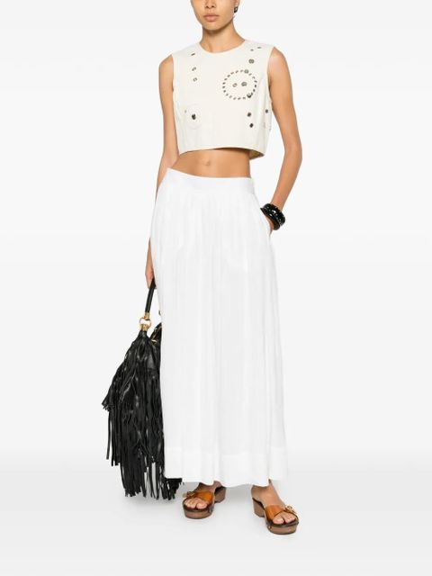 Chloé stud-embellished crop top - Neutrals