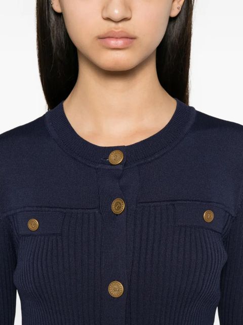 TWINSET ribbed-knit button-up cardigan - Blue