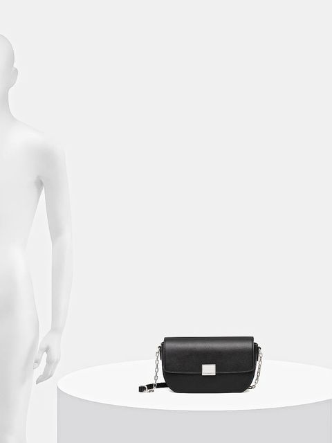 Karl Lagerfeld torebka skórzana K/FOREVER kolor czarny A4W30262