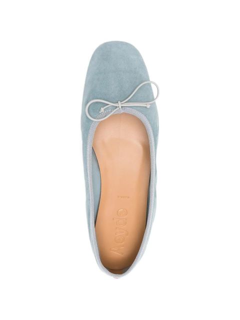 Aeyde Tiby bow leather ballerina - Blue