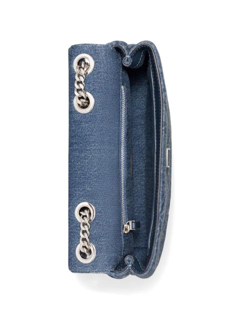 Tory Burch Kira diamond quilt denim small convertible shoulder bag - Blue