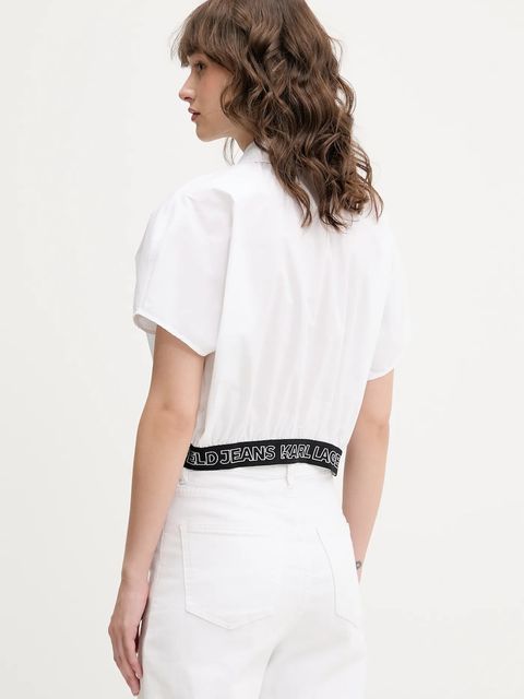 Karl Lagerfeld Jeans koszula damska kolor biały relaxed z kołnierzykiem klasycznym A2W11017