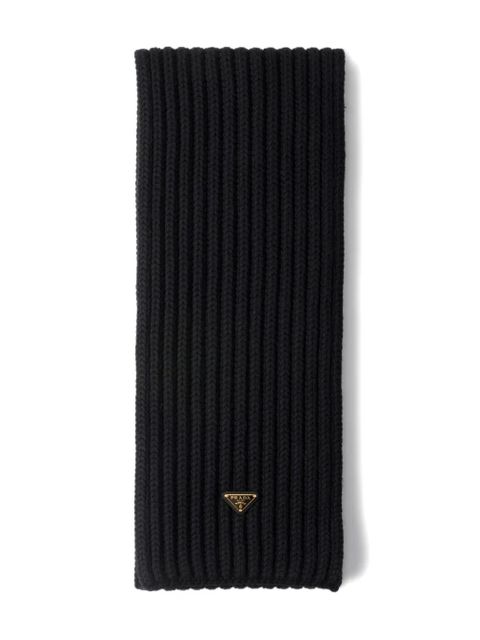Prada enameled triangle knit scarf - Black - zdjęcie produktu nr 1