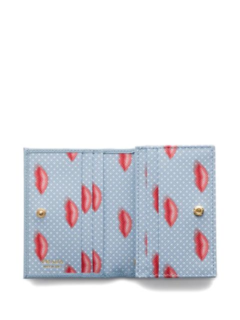 Prada small Saffiano leather wallet - Blue