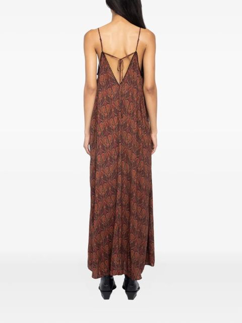 Zadig&Voltaire paisley-pattern lace-trim maxi dress - Brown