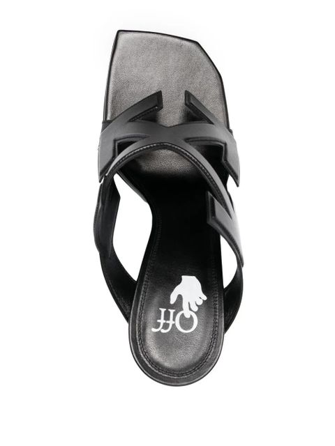 Off-White Arrows motif leather mules - Black