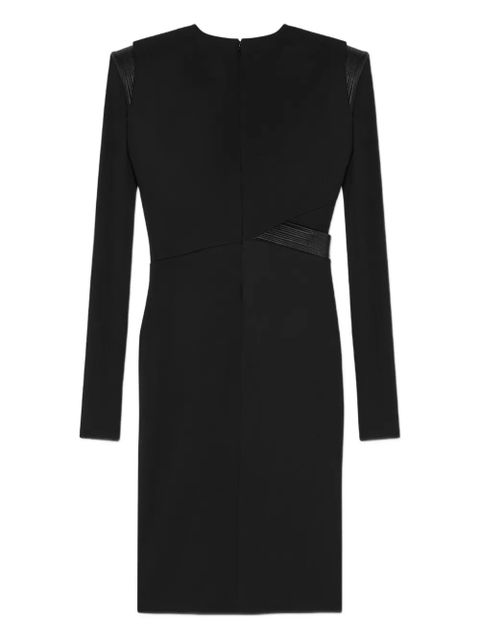 Versace long-sleeved gathered dress - Black
