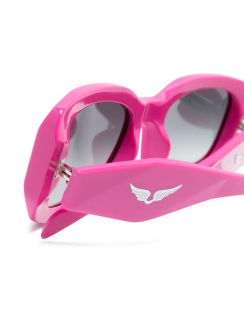 Zadig&Voltaire rectangular-frame logo-arm sunglasses - Pink