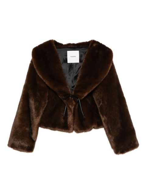 Nanushka shawl-collar tie-fastening jacket - Brown - zdjęcie produktu nr 1