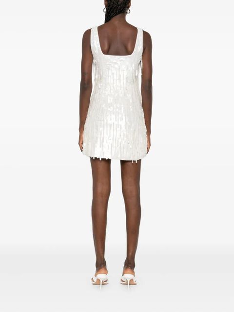 STAUD Le Sable sequin-embellished mini dress - White