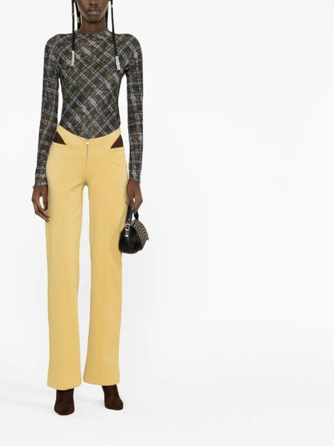 MISBHV vegan leather cut-out trousers - Yellow - zdjęcie produktu nr 2