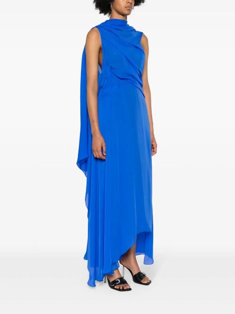 Givenchy draped silk maxi dress - Blue
