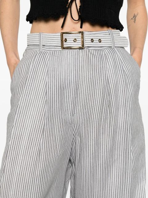 ZIMMERMANN belted striped palazzo pants - White