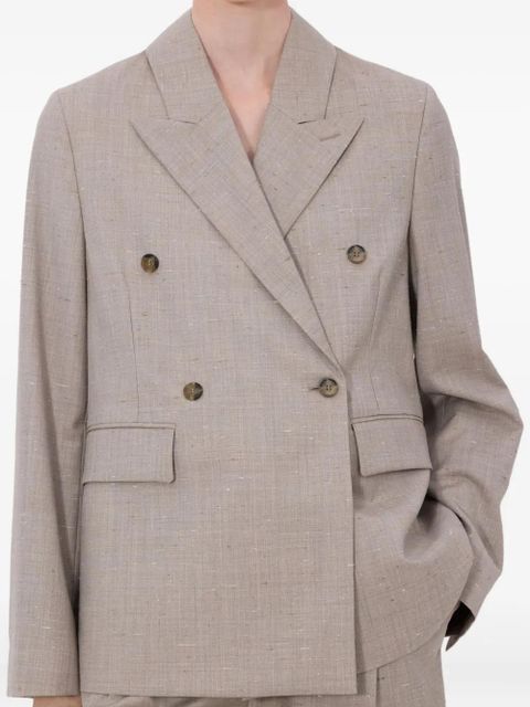 LouLou de Saison Norma double-breasted peak-lapel blazer - Neutrals