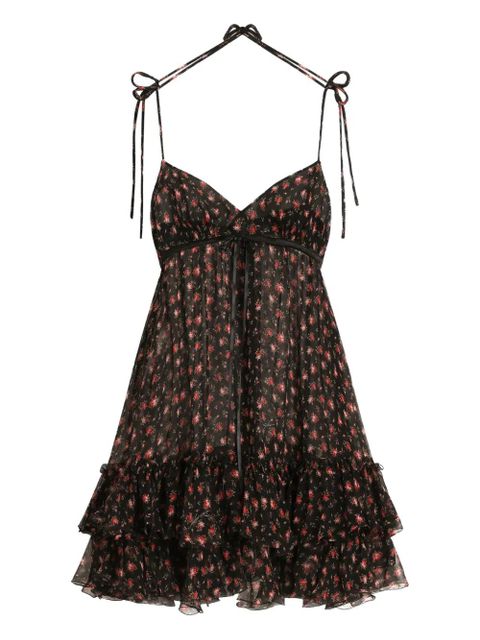Dolce & Gabbana ruffled floral mini dress - Black - zdjęcie produktu nr 1