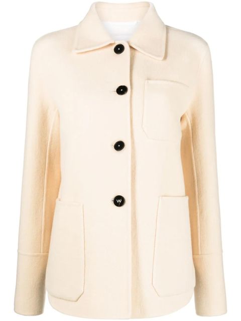 Jil Sander button-up wool shirt jacket - Neutrals - zdjęcie produktu nr 1